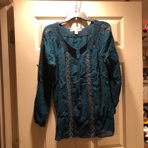 Nine West Teal long sleeve tunic